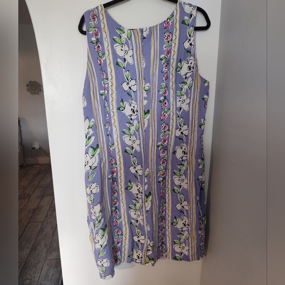 Floral Sleeveless Dress in Purple and Yellow #256 - Picture 2 of 4